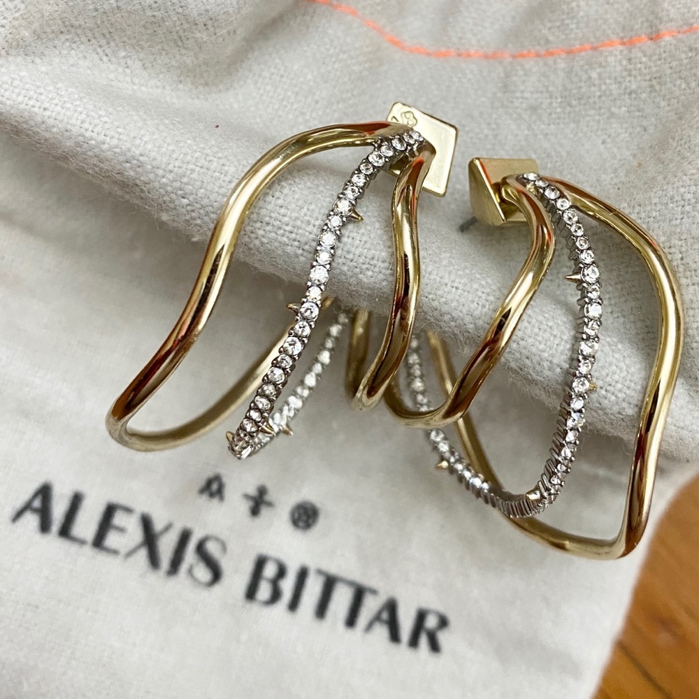 NWOT ALEXIS BITTAR Orbit Wavy Hoop Earrings